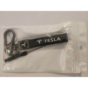 Tesla Luxury Leather Keychain Keyring Tesla‎ Logo